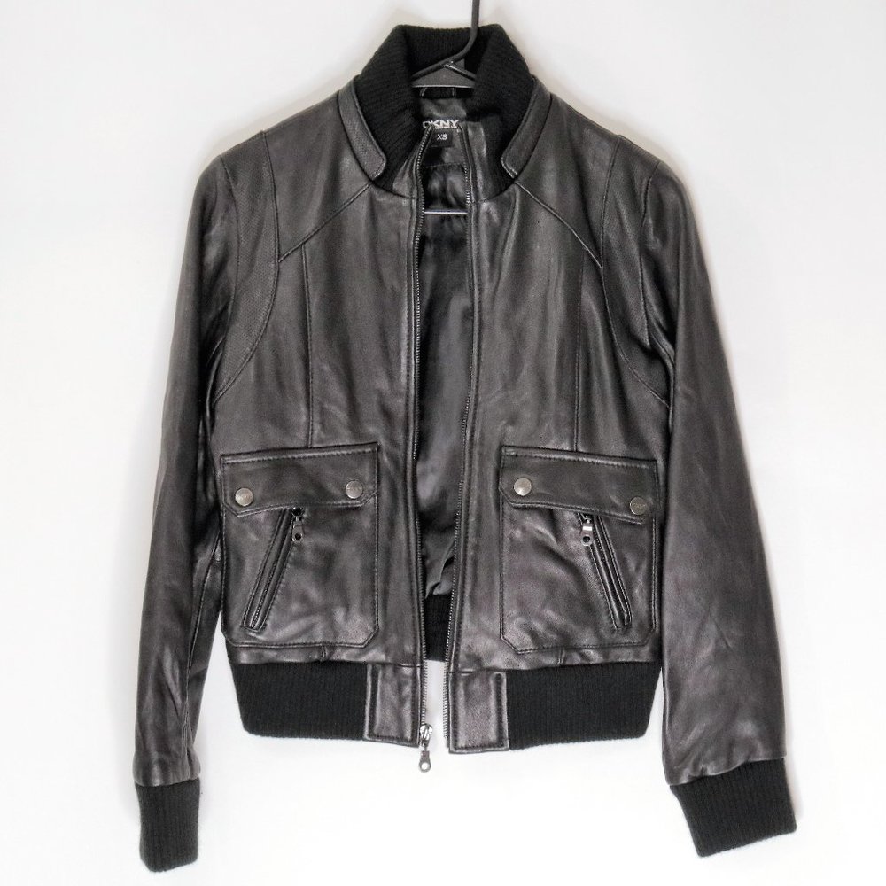 DKNY |  Leather Bomber Jacket